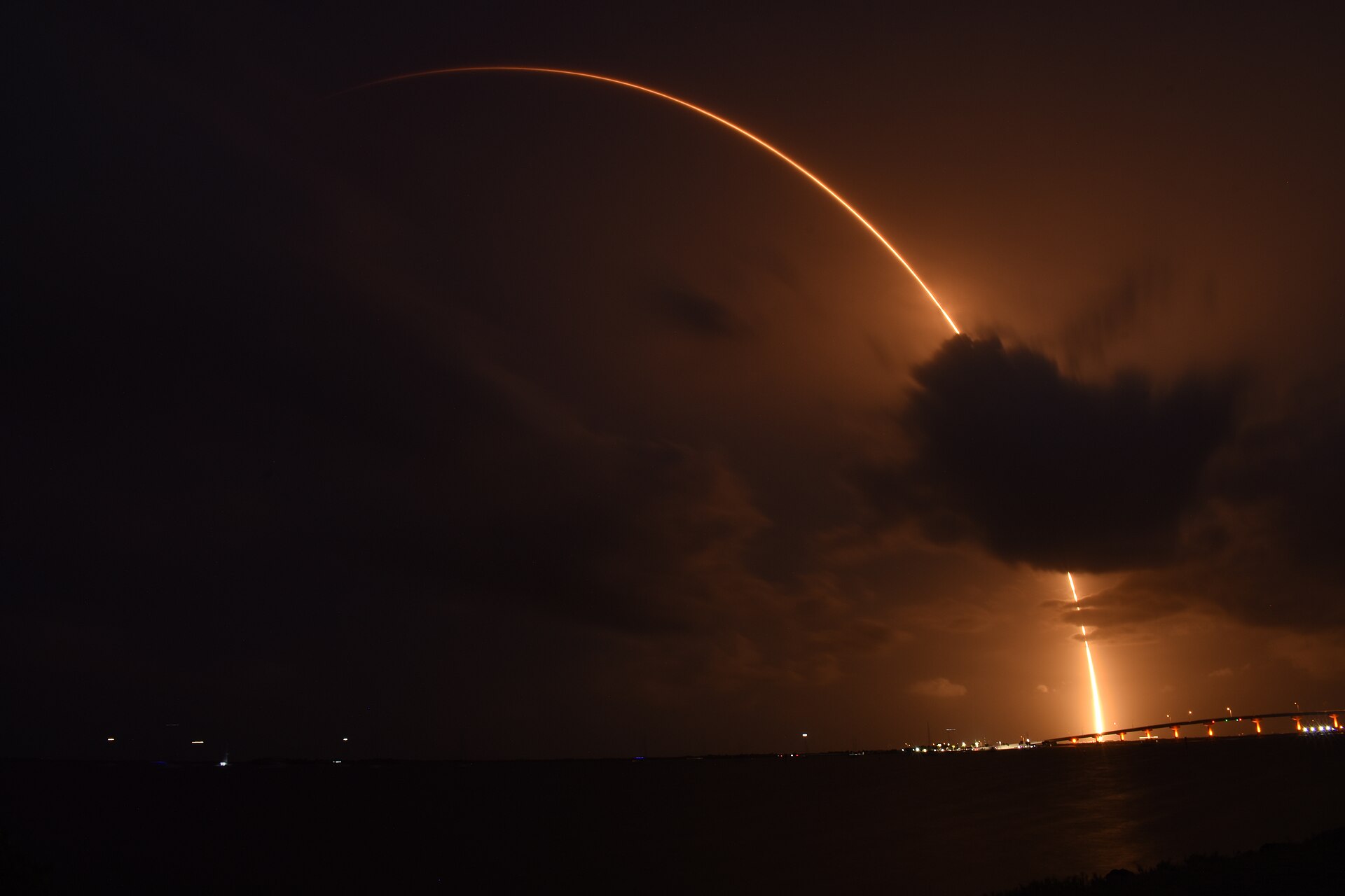Falcon 9 booster on the launch pad